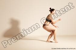 Underwear Martial art Woman White Moving poses Average long colored Dynamic poses Academic